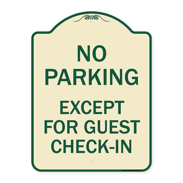 Signmission No Parking Except for Guest Check-In Heavy-Gauge Aluminum Sign, 18" L, 24" H, TG-1824-23625 A-DES-TG-1824-23625 - main